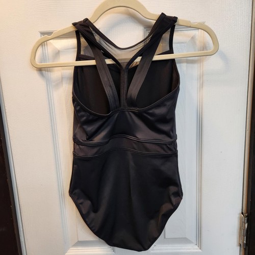 Balera Black Leotard with Mesh Details- Size Child Large - Picture 4 of 8