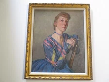 ANTIQUE PAINTING JULES RAUSCHERT AMERICAN  MASTERFUL GORGEOUS WOMAN MODEL LISTED