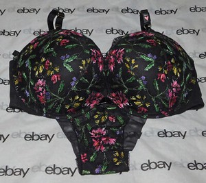 NEW Victoria's Secret Very Sexy Push-Up Bra Floral 36DD & Cheeky Set Large L VS