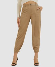 108 Guess Women's Brown Melissa Elasticized Cuff Cropped Pants Size X-Large