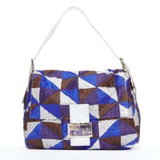 FENDI Vintage Mamma Baguette blue silver purp...