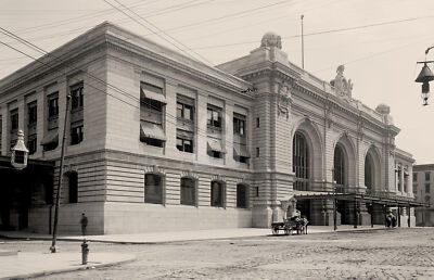N.Y.C. & H.R.Railroad Station Albany NY New York c1900 RPPC Photo Postcard COPY