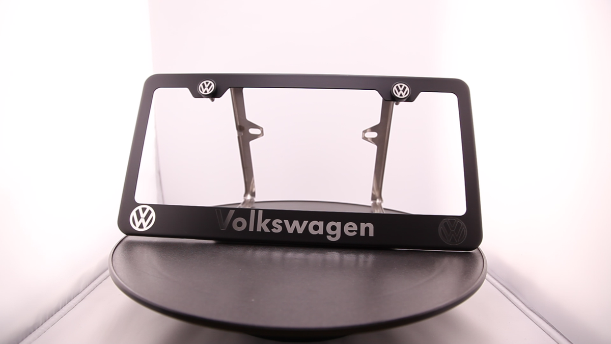 Matte Black Laser Etched Fit Volks Vw Mirror License Plate Frame
