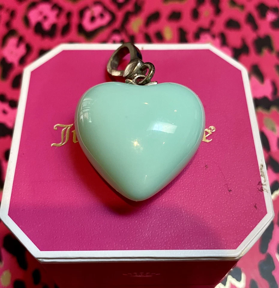 Juicy Couture Vintage Difícil de Encontrar Grande Robin’s Egg Azul Mariposa Corazón Dije ¡MUY RARO!! Foto 2 de 4