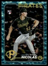 2024 Topps Aqua Crackle Foil Kyle Nicolas RC Rookie 171/399 Pittsburgh Pirates