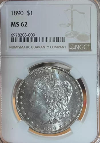 1890 NGC MS62 Morgan Silver Dollar