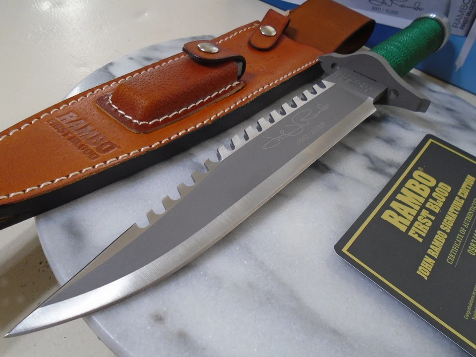 Cuchillo de combate Bowie Rambo I John J Limited Signature hoja fija 9423 14" OA HGC Foto 4 de 4
