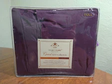 CLARA CLARK Grand 1200 Collection Full Sheet Set Gray 4pc. Purple