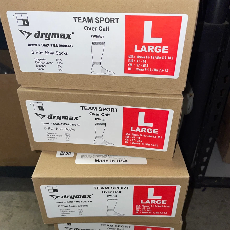Nuevo Drymax Equipo de Fútbol Deporte Sobre la pantorrilla Paquete de 6 Calcetines L Hombres 8.5-10.5/Mujeres 10-12 Foto 2 de 2
