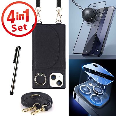 Handykette Kameraschutzglas Glas Folie Handy Hülle mit Band Case Kordel Tasche