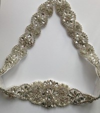  Beaded Motif Diamante Bridal Applique Pearl Rhinestone Wedding Applique
