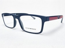 NEW Emporio Armani EA3130 5042 Mens Black Rectangle Eyeglasses Frames 53/18 145