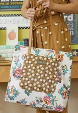Nwt Matilda Jane Roll Model Tote Bag 19" X 17" New Beach Moments With You