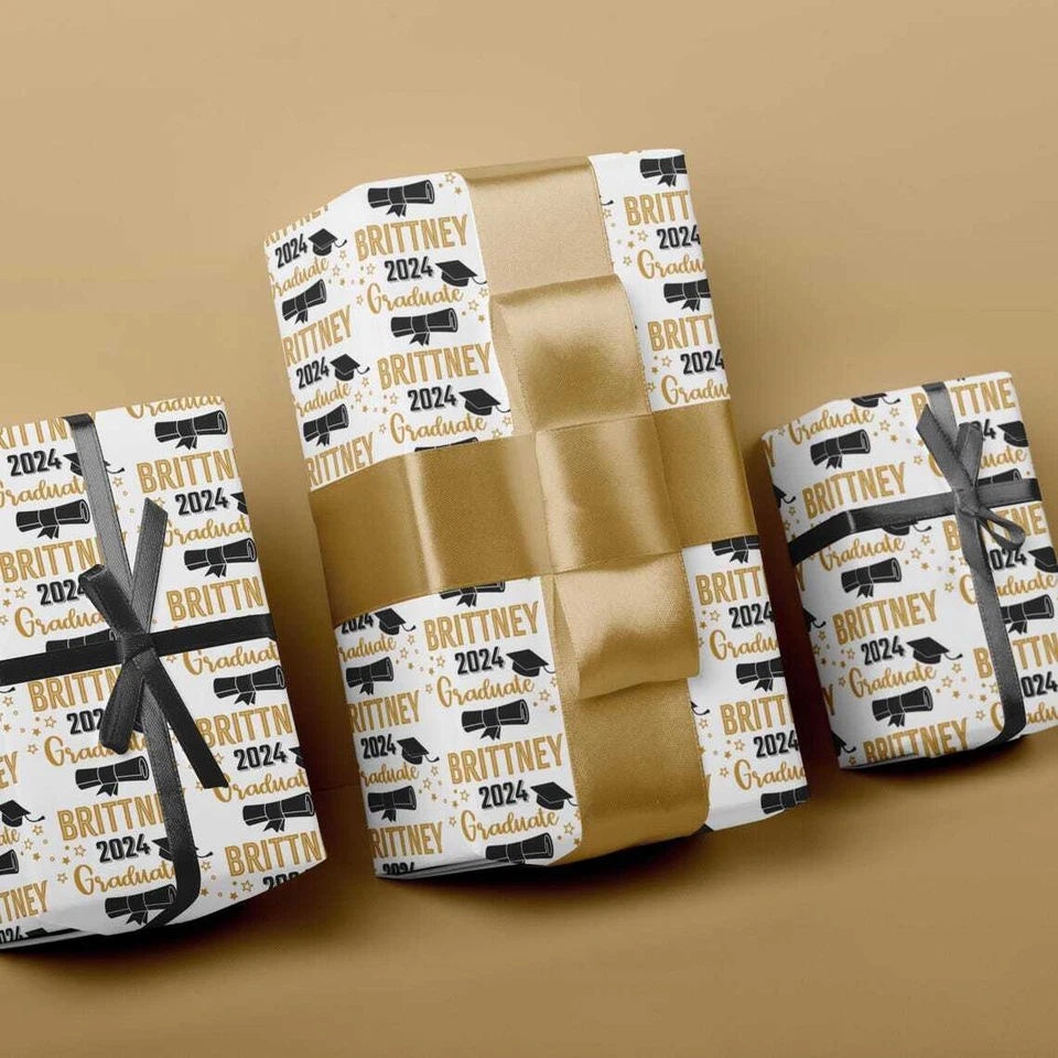 2025 Graduate Name Personalized Wrapping Paper | Congrats Grad Print Gift Wrap - Image 3 of 4
