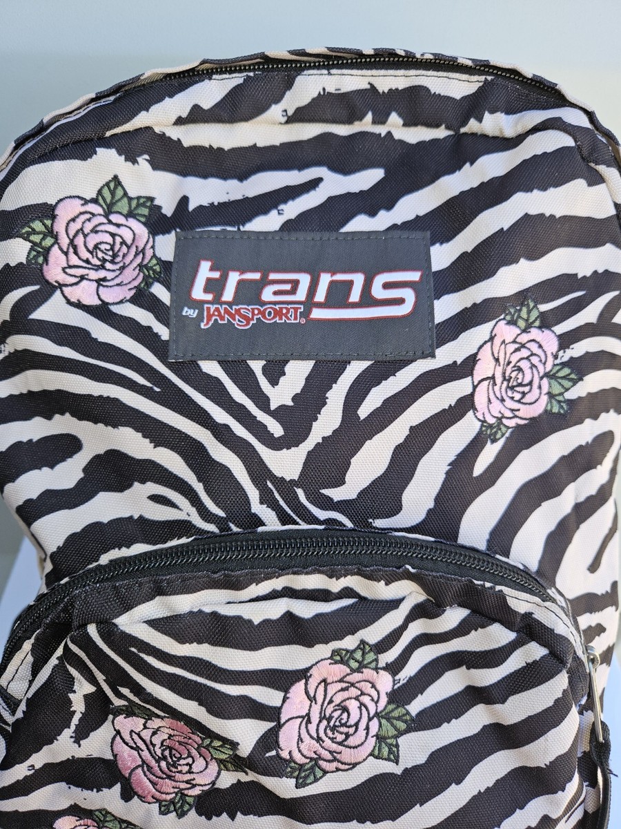 NWOT Trans by Jansport Overt Zebra Rose Print Backpack Trans by JanSport Zebra Print With Rose Embroidered Backpack  main image 2