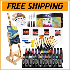 Beginner’s Acrylic Paint Set with 60 Professional Supplies & Gift Box Packaging