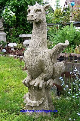 GA1124 Drache Halvard auf Stein sitzend Fiona Scott Pheebert's Statuary