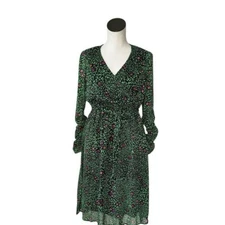 NWT Vero Moda Carolina Midi Dress  Green Chiffon Sheer V-Neck Small Cottagecore