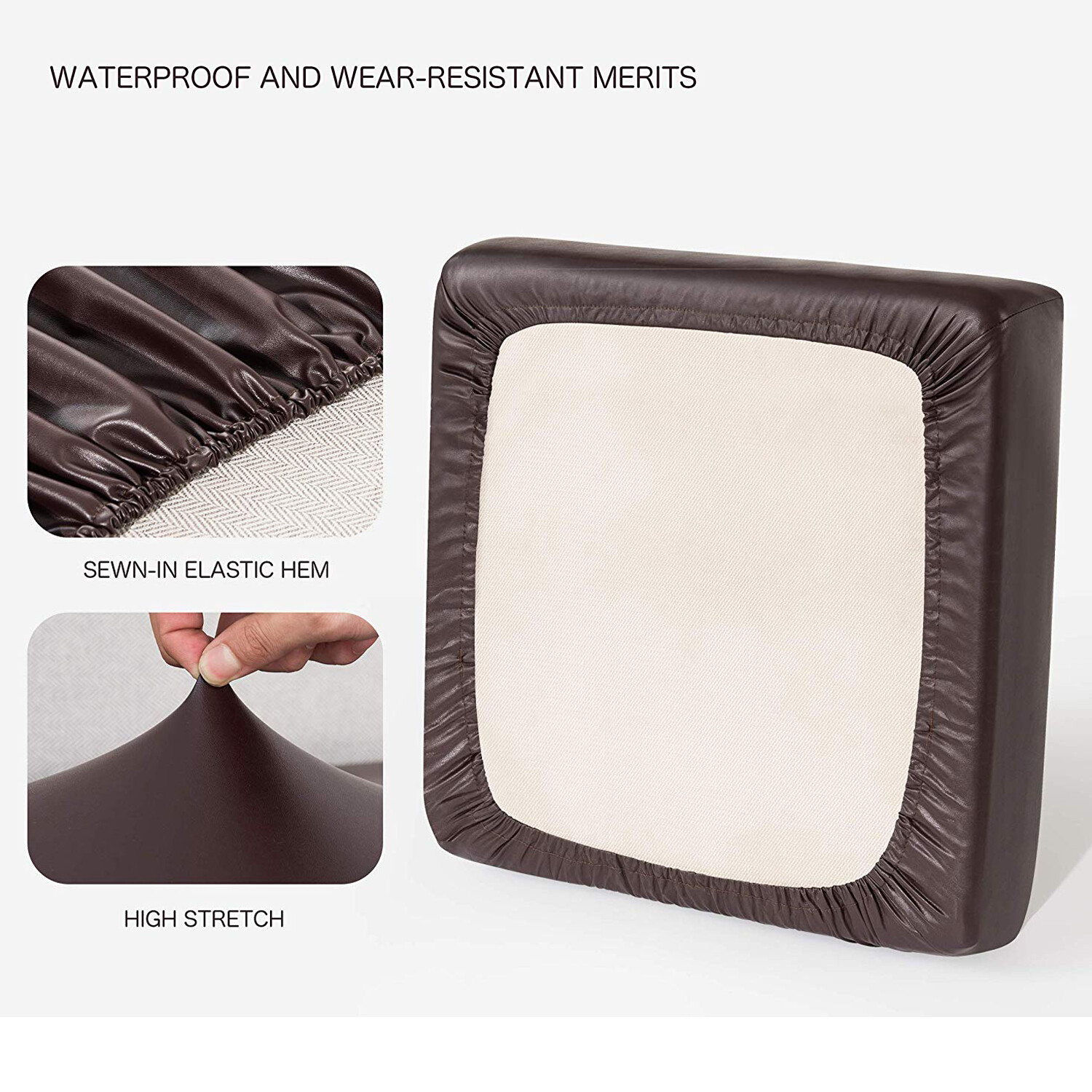 PU Leather Sofa Cushion Cover Waterproof Stretch fabric covers Seat