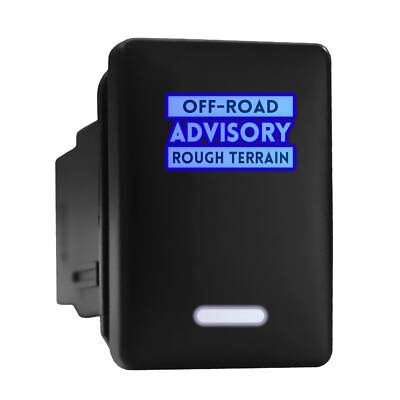 OFF ROAD ADVISORY Blue/White LED Short Push Button 1.28''x 0.87'' (Fit: Toyota)