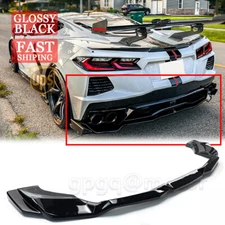 For Corvette C8 Z51 2020-2025 Gloss Black V2 Add-On Rear Bumper Diffuser Spoiler