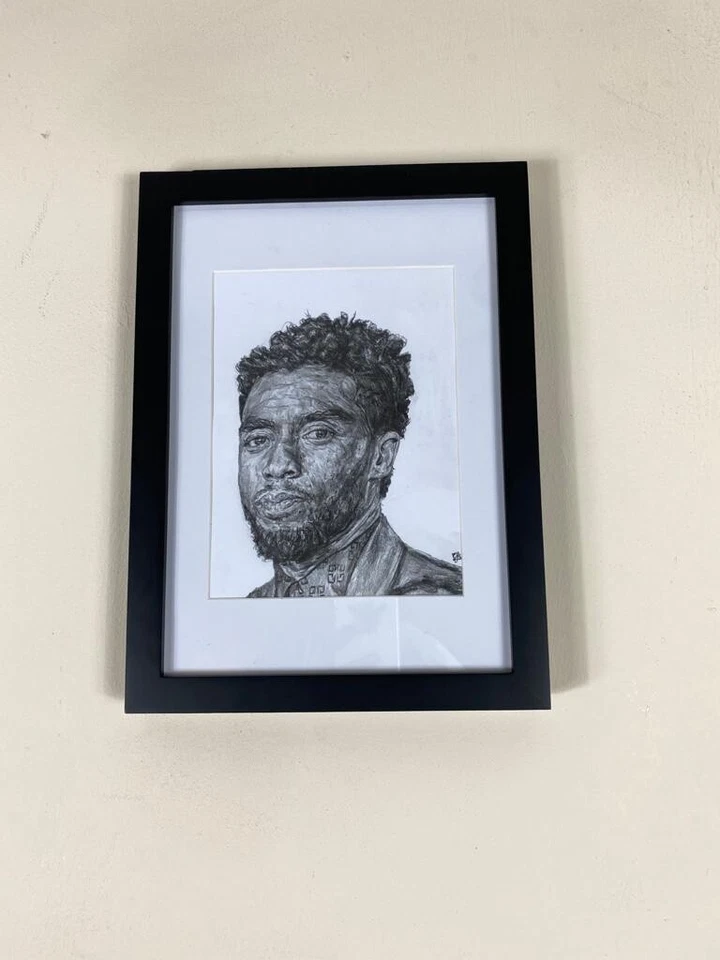 Chadwick Boseman pencil drawing  - Image 2 of 2
