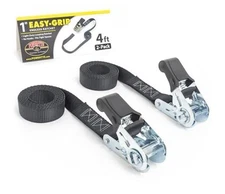  - Endless Ratchet Strap - Easy Grip (Hookless) Tie 1in x 4ft Easy Grip Black