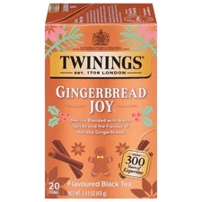 Twinings Gingerbread Joy Black Tea 20 Count Individually Wrapped Bags