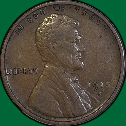1915-S Lincoln Wheat Cent Choice Very Fine VF+ Coin #36152