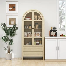 High-Arched Kitchen Storage Cabinet with Adjustable Shelves