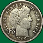 1900 Barber Dime Very Fine VF Coin #39894