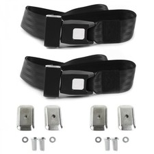 Ford Mustang 1974 - 1978 Standard 2pt Black Lap Bucket Seat Belt Kit W Bracket