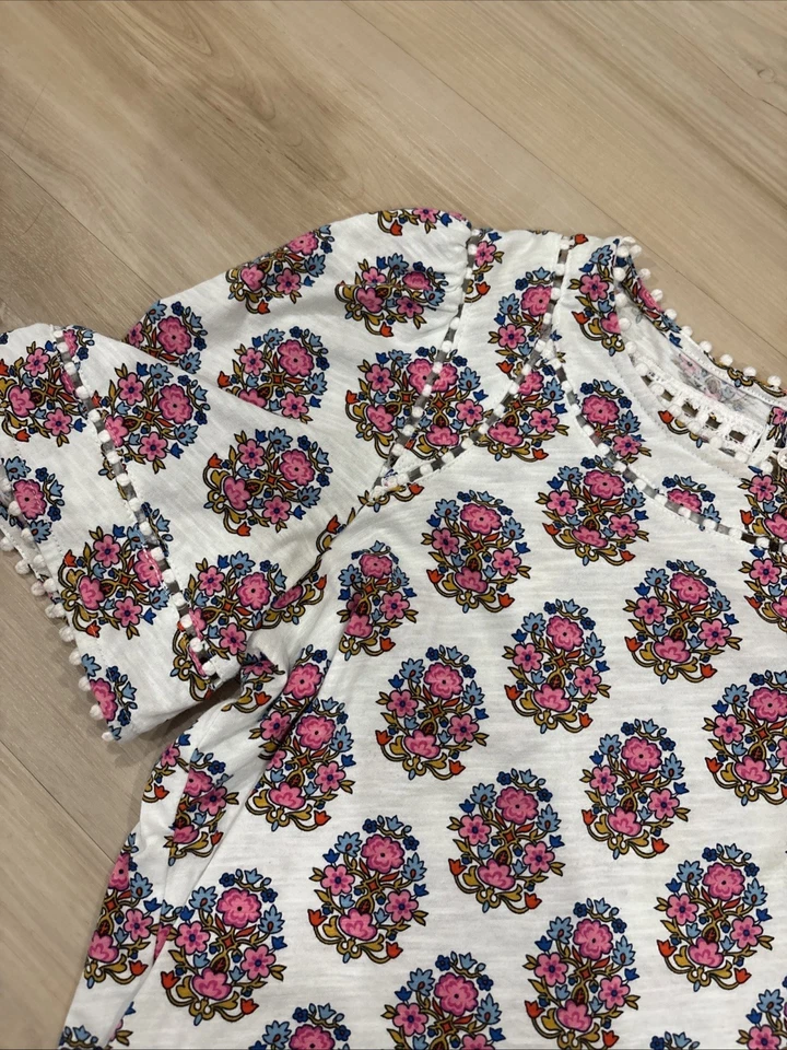 BODEN Mila отделки детали Топ блузка футболка верхний женский размер 6 Coastal повседневный - Изображение 4 из 4