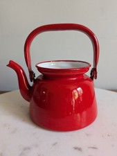Vintage Red Enamelware Teapot Kettle Made in ...