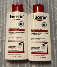  2 Eucerin Eczema Relief Cream  Body Wash - 13.5 Oz  Exp 03/2026