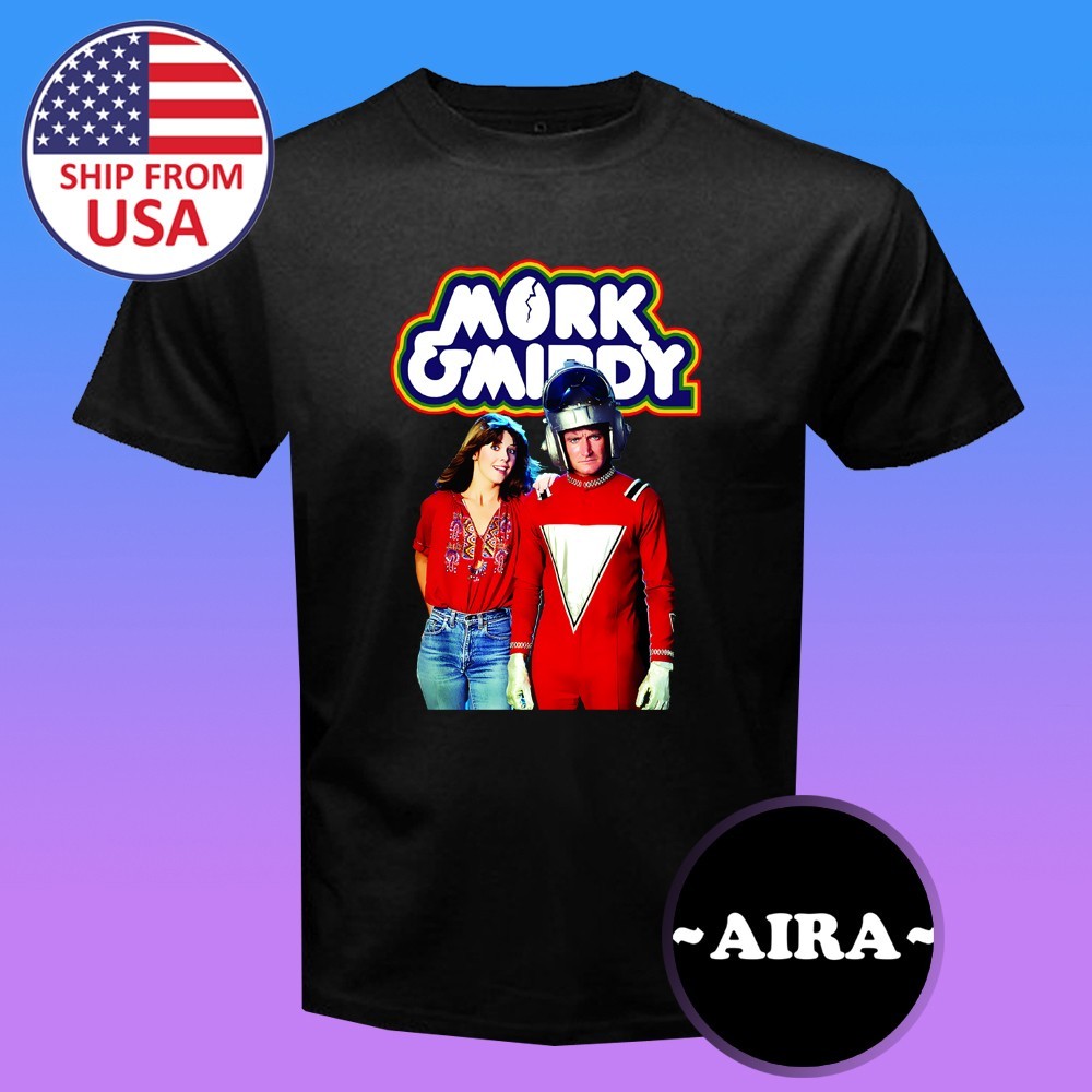 Mork & Mindy 80's Sci-Fi Comedy TV Show Men's Black Size S-5XL