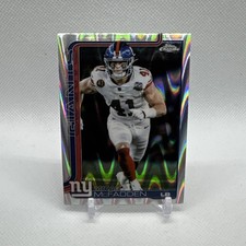 Topps Chrome Football 2025 Micah McFadden 232 Raywave Refractor Giants