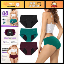 Leakproof Period Underwear for Women  Heavy Flow Cotton Menstrual Panties 3 Pac
