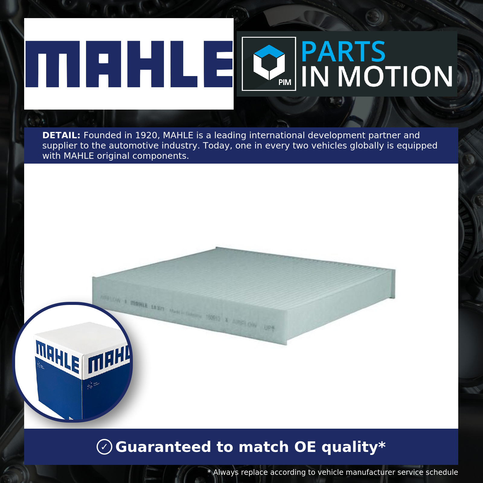Pollen / Cabin Filter fits INFINITI G35 3.5 2002 on VQ35DE Mahle 272774M425 New