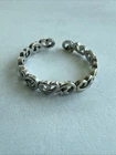 VINTAGE STERLING SILVER S925 SZ 10 ADJUSTABLE FILIGREE WAVY HEART RING