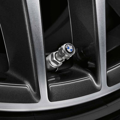 Genuine BMW Valve Stem Cap Set - Roundel Logo 36-12-2-447-401