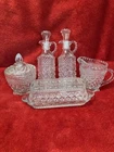 VTG Wexford Anchor Hocking Pressed Glass EUC 5 pc Set w/Lids see details below