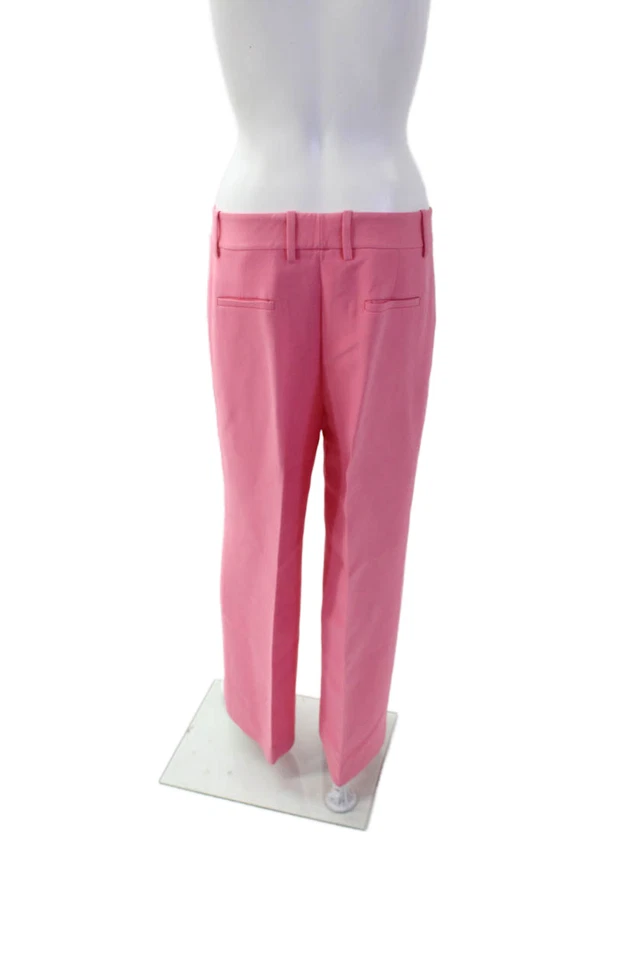 Pantalones Lafayette 148 New York para mujer mezcla de lana tiro medio pierna ancha rosa talla 4 Foto 3 de 4