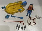 Playmobil 3574 Vintage Fisherman with Boat Fish Rod Bucket Swan Life Preserver