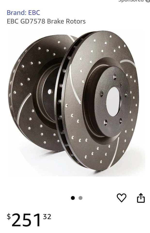 EBC GD7578 3GD Sport Slotted Front Rotors for 2010–23 Toyota 4Runner/Lexus GX460 - Image 2 of 2