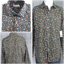 Bar lll Shirt Mens Small 14 14 1/2 Button Up Slim Fit Floral Stretch Casual New