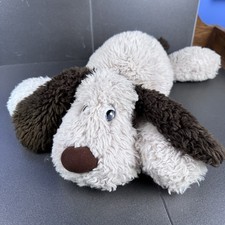Tan Brown 21" Vintage Plush Hound Dog Long Ears Pink Tongue Disc Eyes Floppy