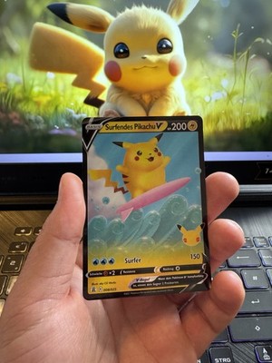 Surfing Pikachu V 008/025 Pokemon Celebrations Holo Card