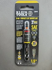Klein Tools 32931 3-in-1 Impact Rated Flip Socket Set