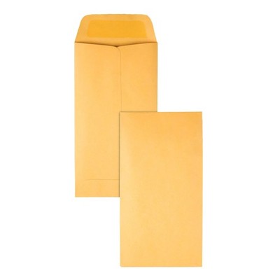 100 Count #7 Coin & Small Parts Envelopes Gummed Brown Kraft Paper 3.5'' x 6.5''